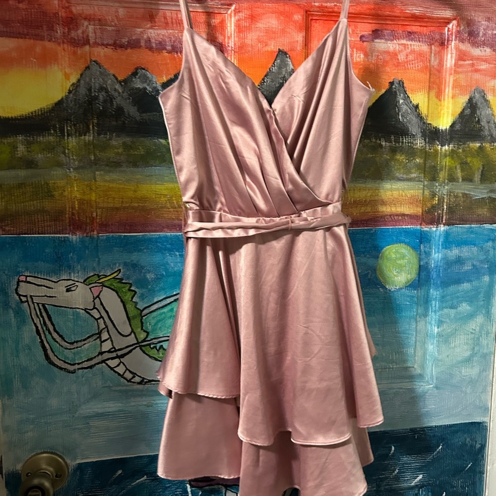 Pink mini dress